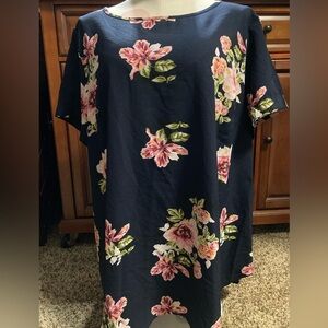 Ava & Viv dark navy blue and floral top